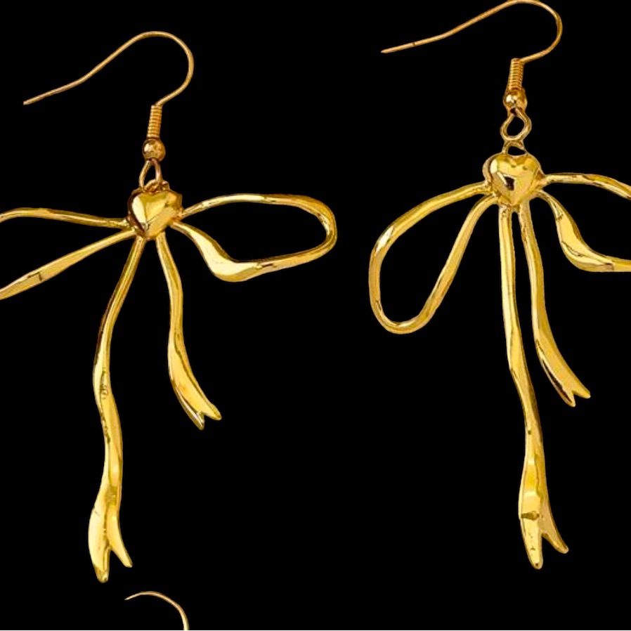 Gold Bow Earrings